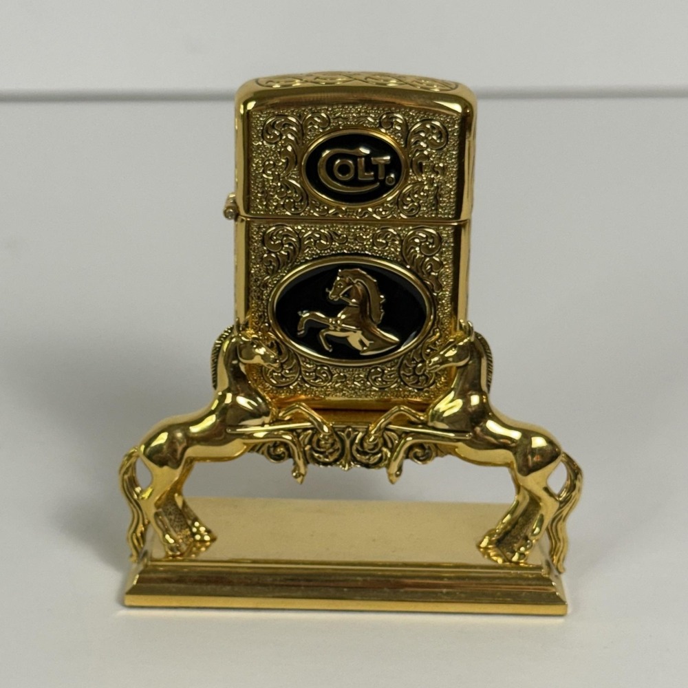 Franklin Mint Colt Spirit Of The Old West Bronze Collector Lighter Horse Stand